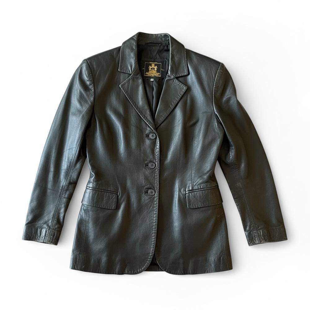 Pelletteria dei Leoni Italian Black Leather Jacket